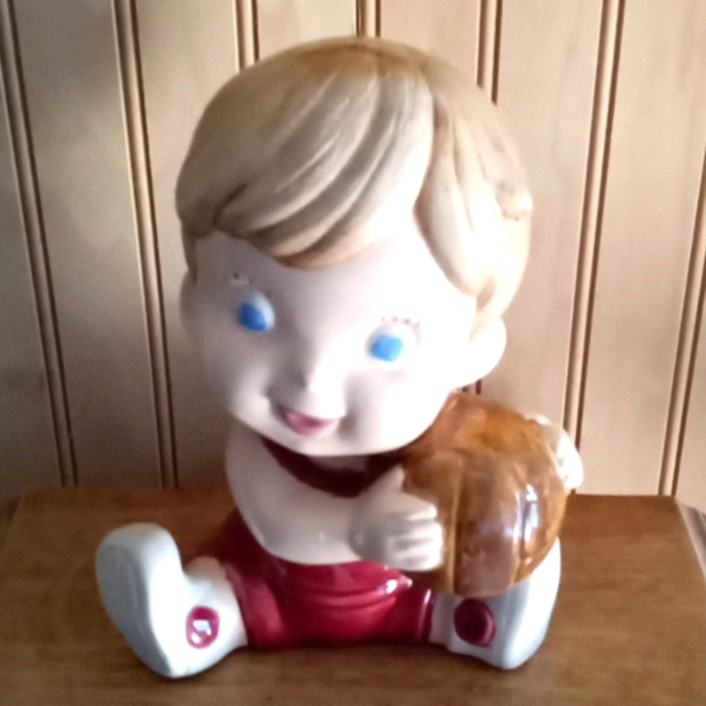 Vintage 1976. Precious  Little Boy with a soccer Ball by Chris